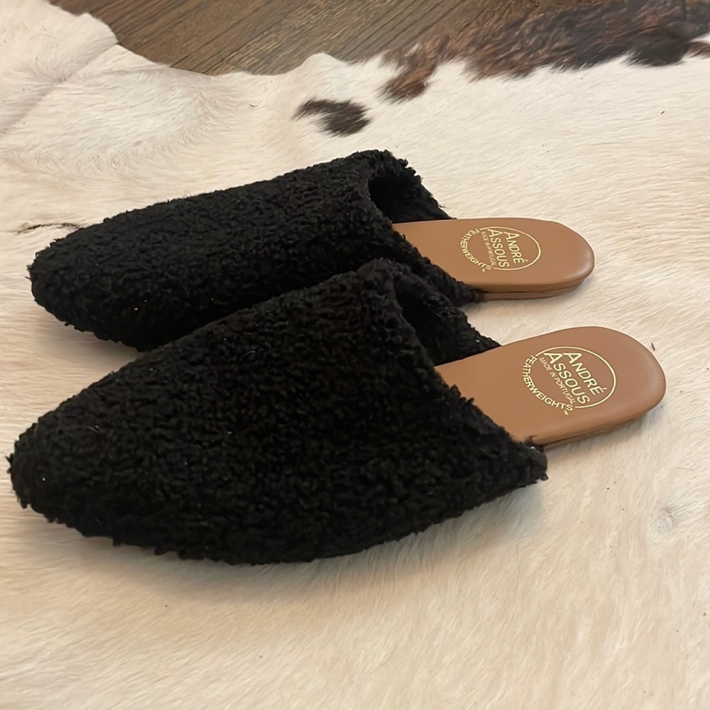 Andre Assous Tiana Pointy Toe Shearling Mules